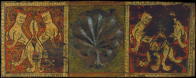 Ceiling Panel with Palm Leaf and Fantastic Animals